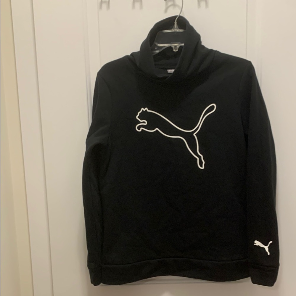 Puma Black Turtleneck Sweater with Iconic Logo